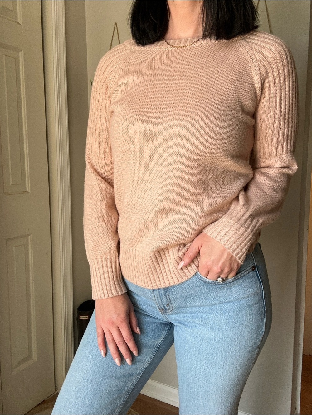 Women's By Design Scoop Neck Sweater in Blush